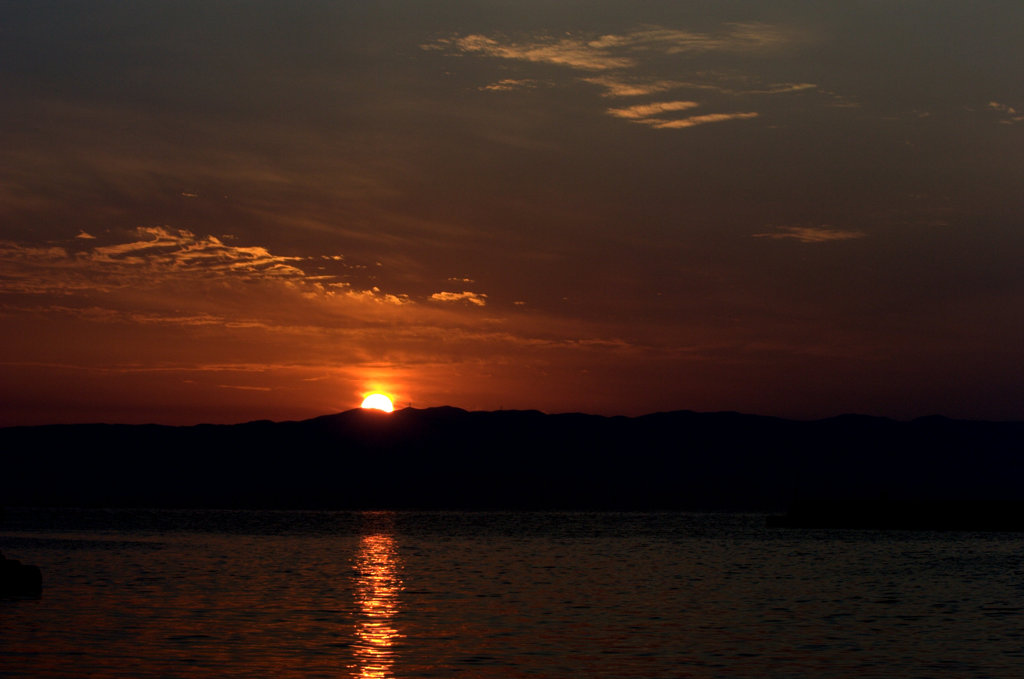 大村湾の夕日