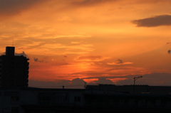 金環日蝕の日の夕陽