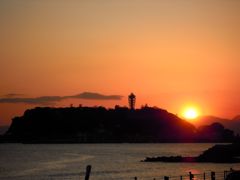 鎌倉に沈む夕陽2