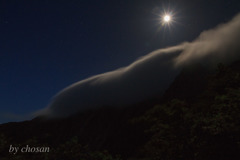 月夜に漂う雲