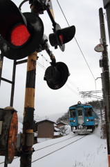 列車が来ますよ。