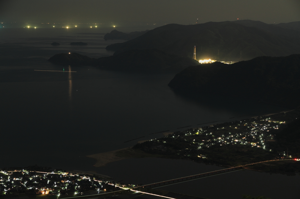 由良川橋梁 夜間俯瞰