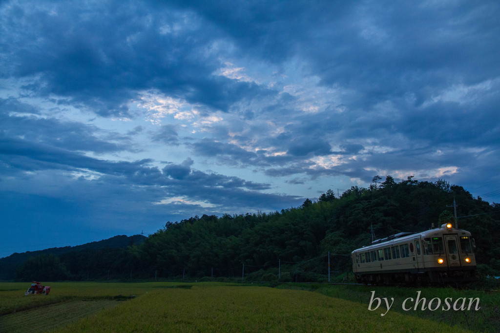 網野カーブ 夕暮れの蒼