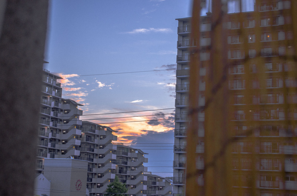 部屋からの夕焼け