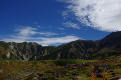 ほんのり色づく立山連峰