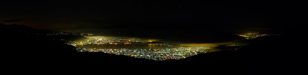 諏訪湖夜景パノラマ