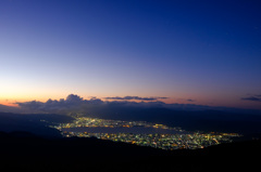 諏訪夜景と見えない富士