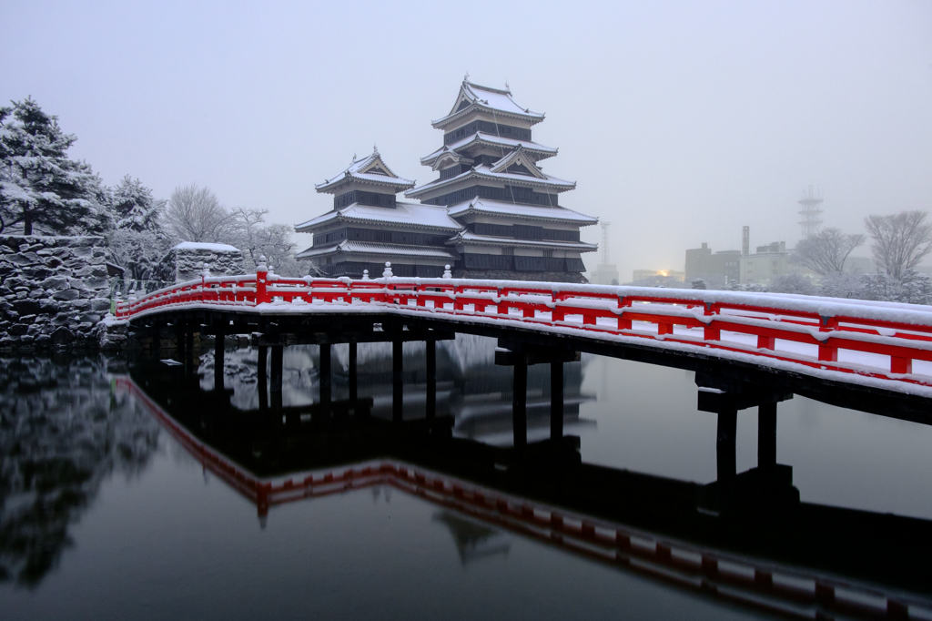 松本城と埋の橋