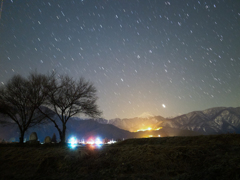 常念道祖神と星空180秒