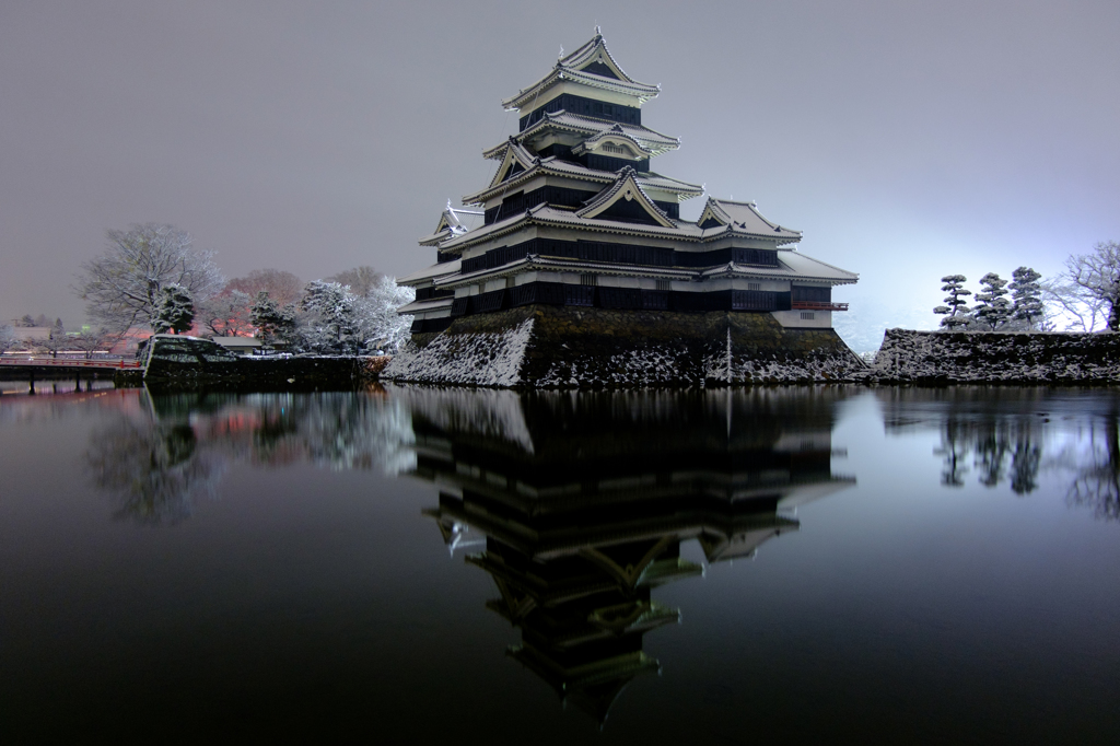 雪の中