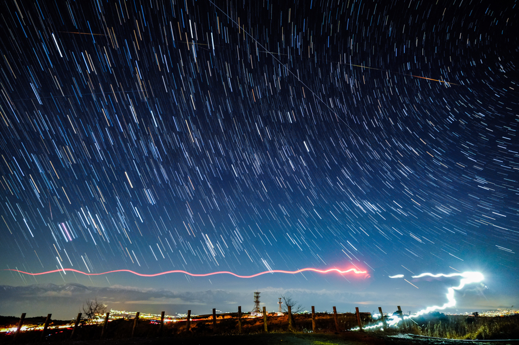 星の軌跡、人の軌跡、衛星の軌跡