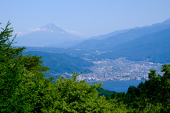 富士山と諏訪湖