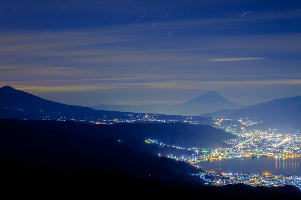 富士山と夜景