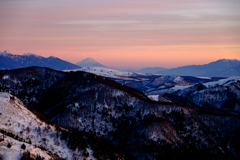 色づく富士山