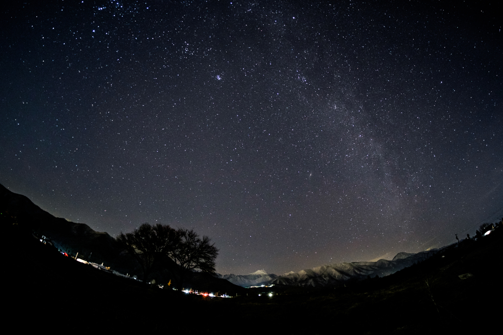 常念道祖神と星空