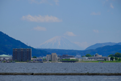 諏訪湖からの富士山