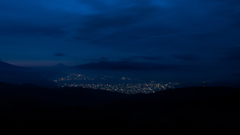 諏訪湖夜景と富士