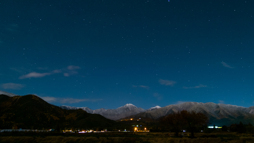 常念道祖神と星空