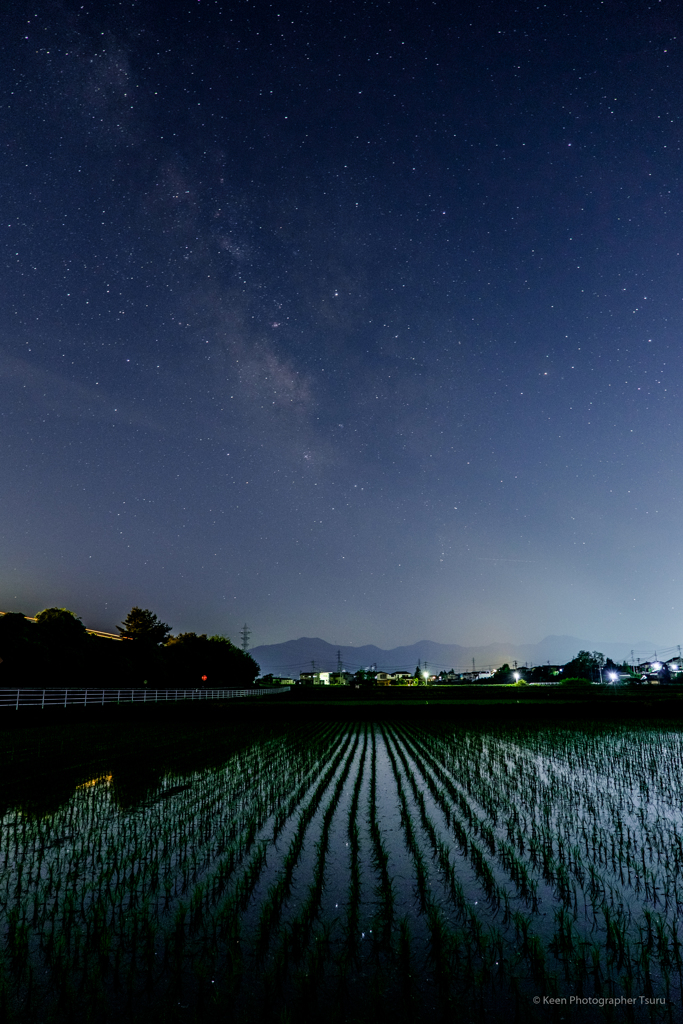 田圃と天の川