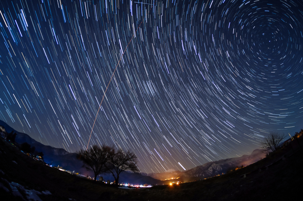 常念道祖神と星々