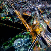 上からの日本丸と夜景