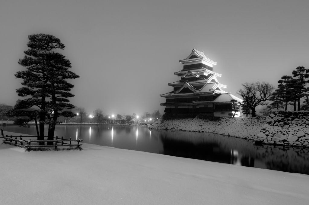 雪の国宝松本城
