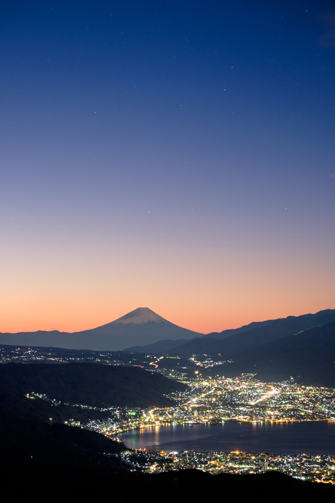 富士と夜景