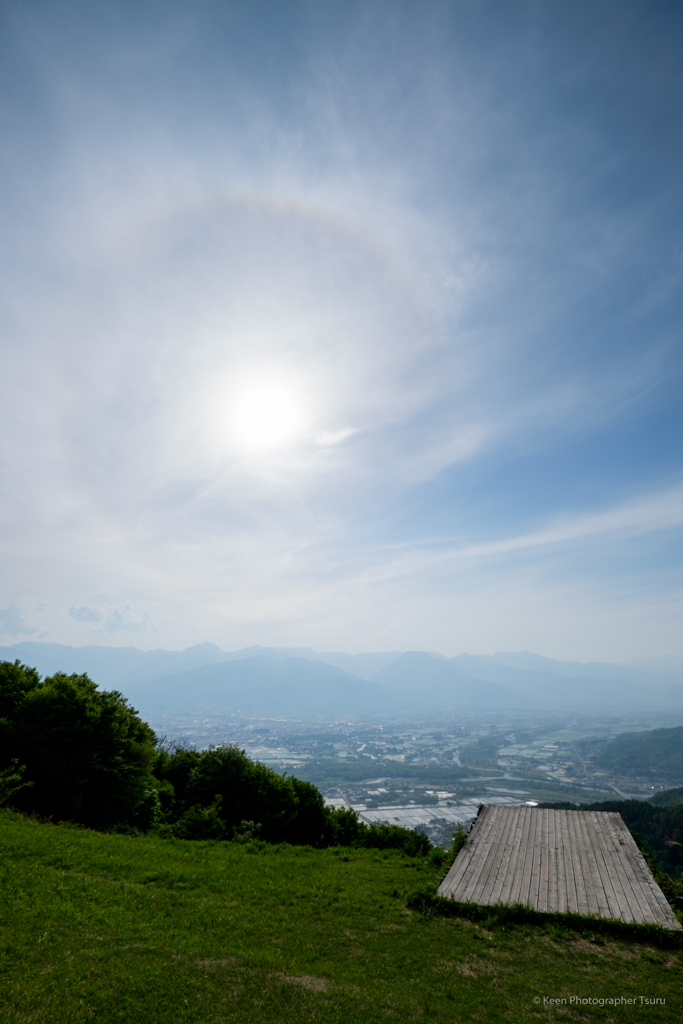 長峰山山頂とハロ