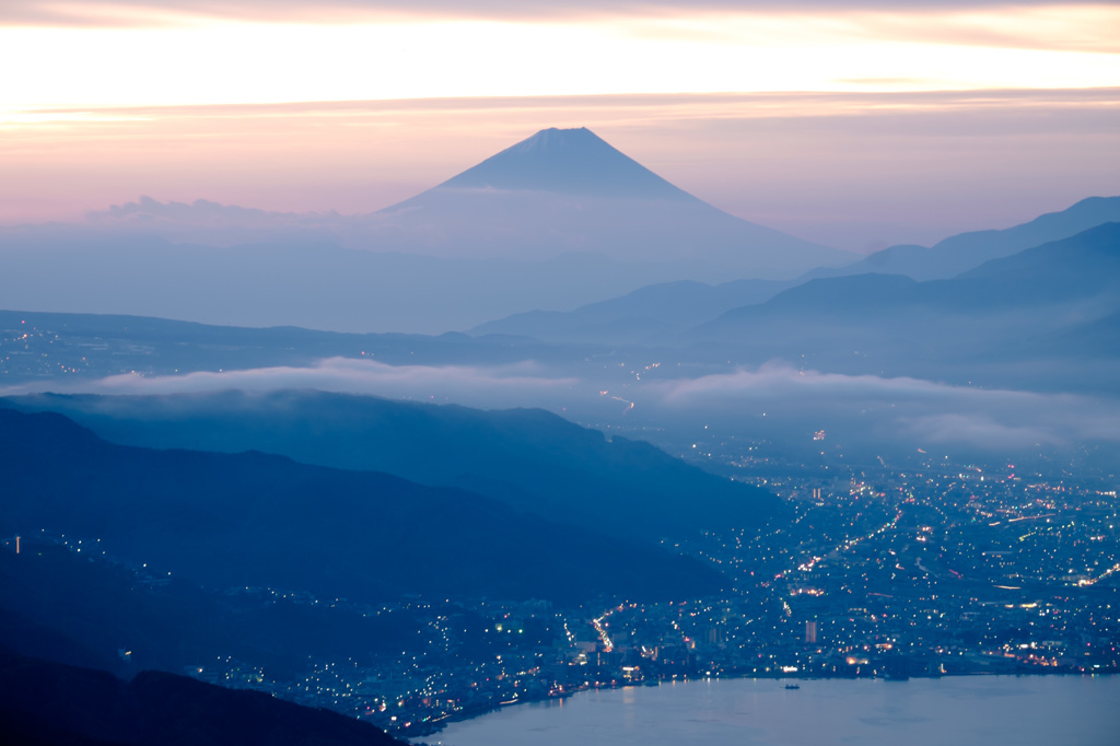 富士山と上諏訪