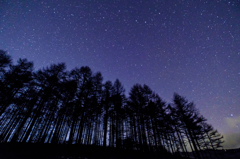 馬つなぎ場と星空