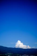 夏の想い出：青空と雲と