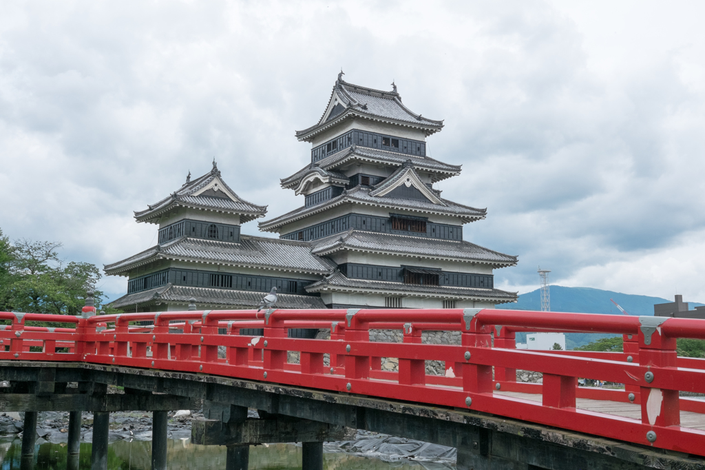 梅雨空の国宝松本城