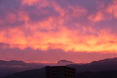 朝焼け空と美ヶ原