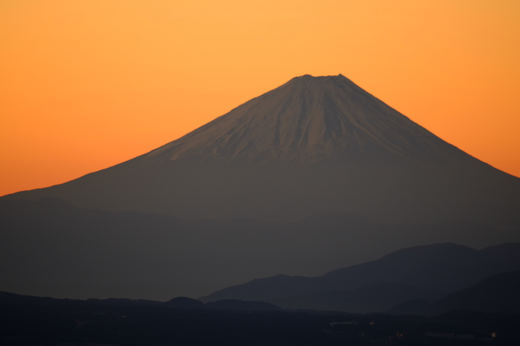 朝焼けの富士