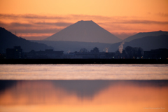 諏訪湖から望む富士