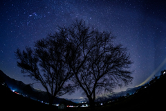 常念道祖神と星空