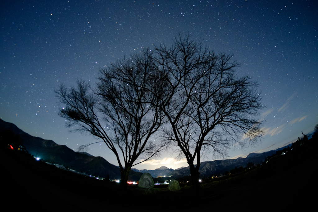 道祖神と星空