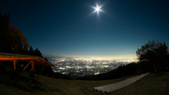 岐阜夜景とハングライダー離陸場