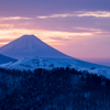 染まる富士山