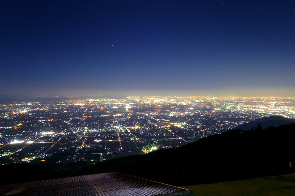 岐阜の夜景と登るオリオン(再現像版)