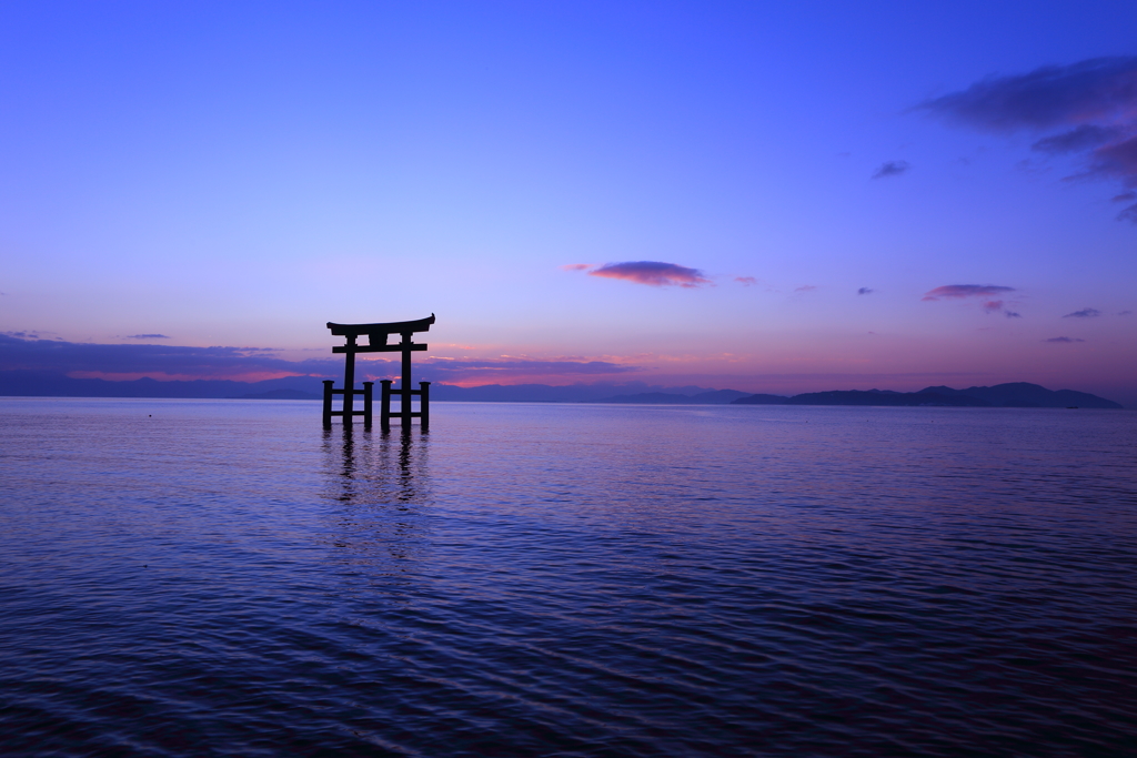 琵琶湖に浮かぶ大鳥居