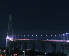 新湊大橋の光跡