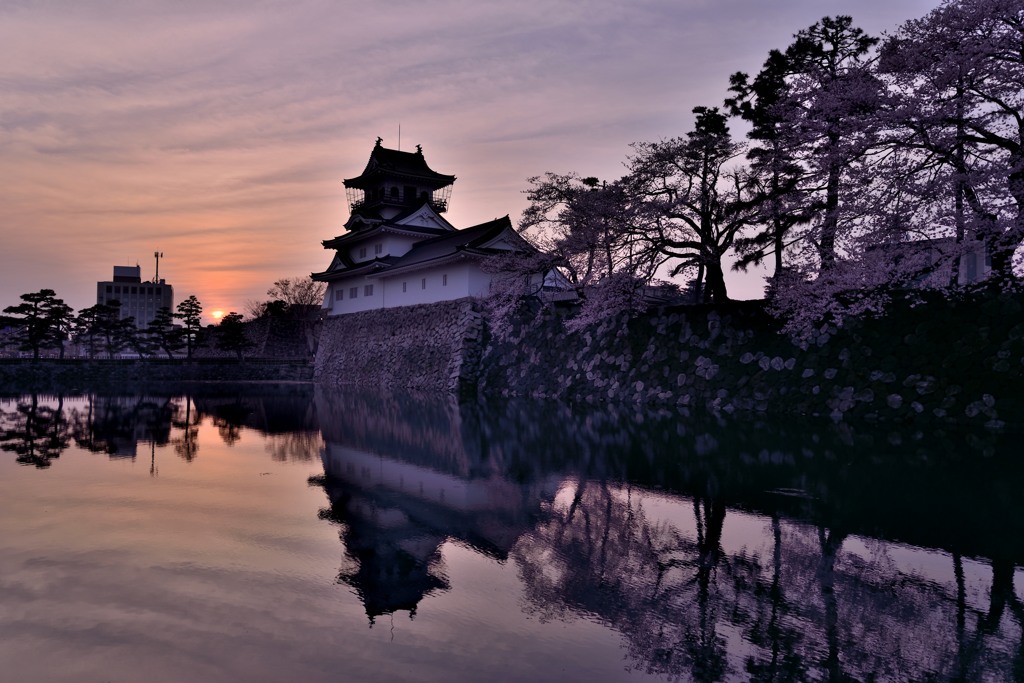 富山城の夕景