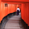 千本鳥居を進む