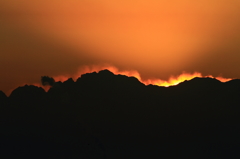 燃える立山連峰