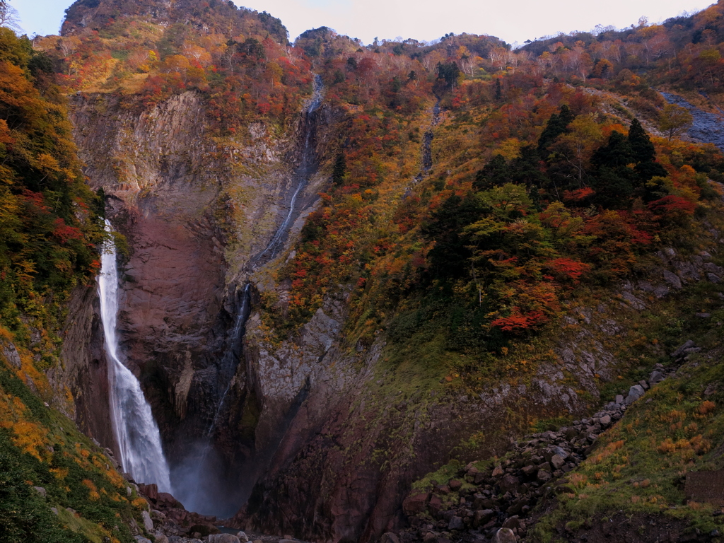 称名滝とハンノキ滝