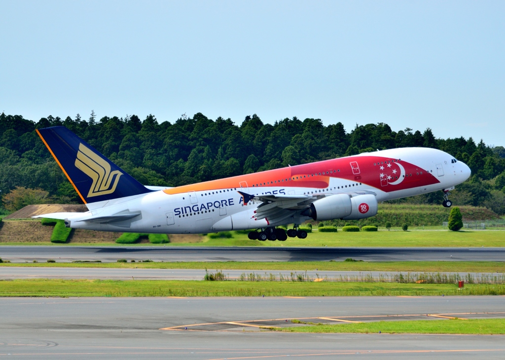 シンガポールA380　特別塗装機