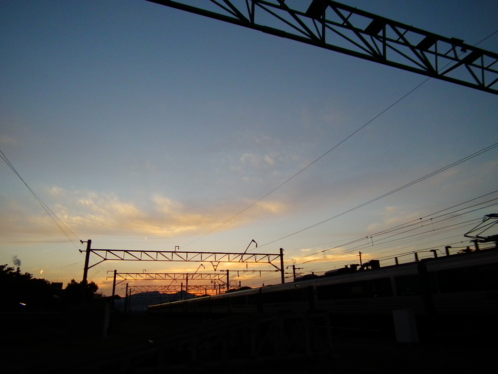 夕日へ向かって