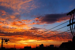 下北沢で見た夕暮れ