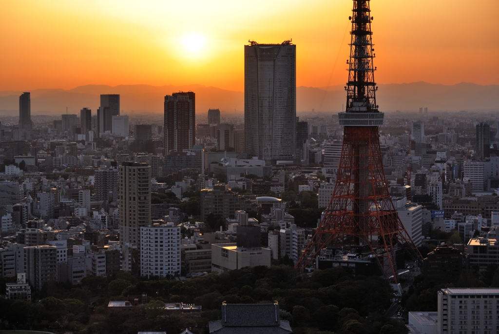 何丁目にも夕日